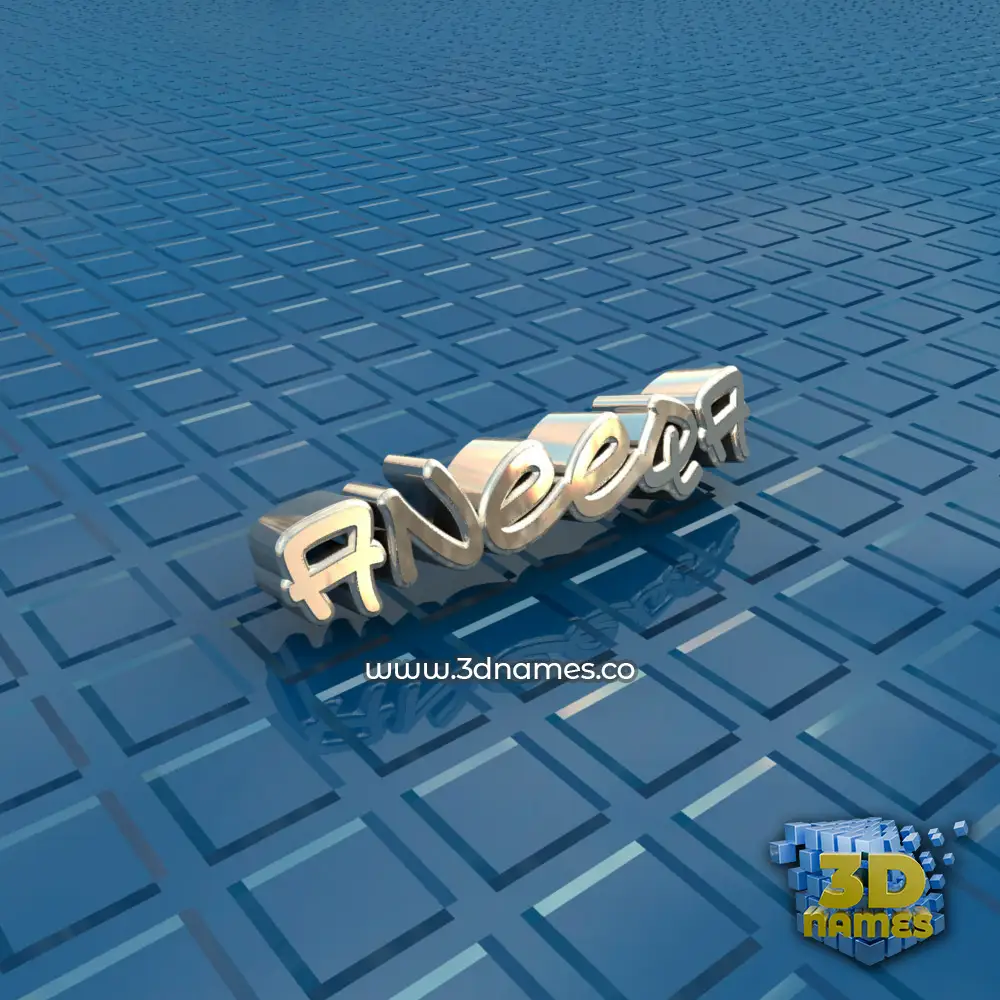 aneeqa in Blue Bling style - 3D name wallpaper