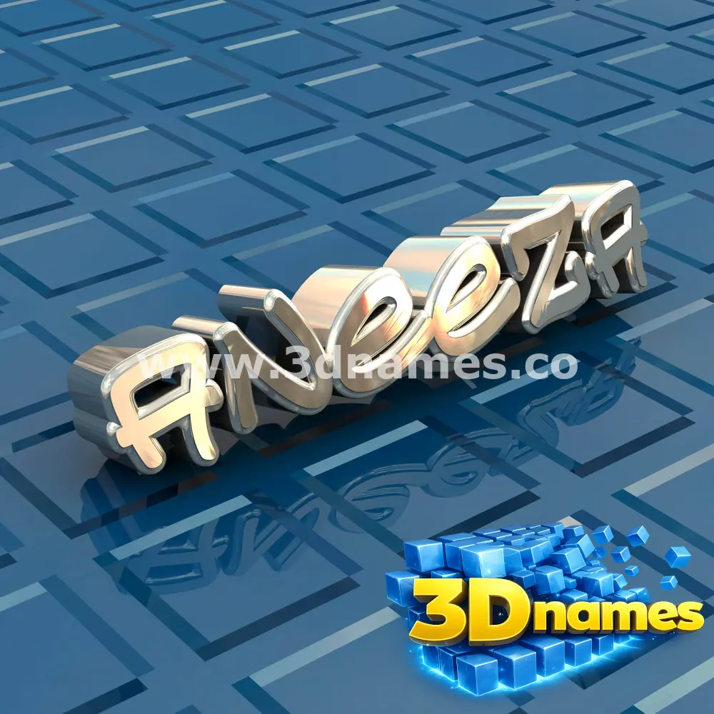 aneeza in Blue Bling style - 3D name wallpaper