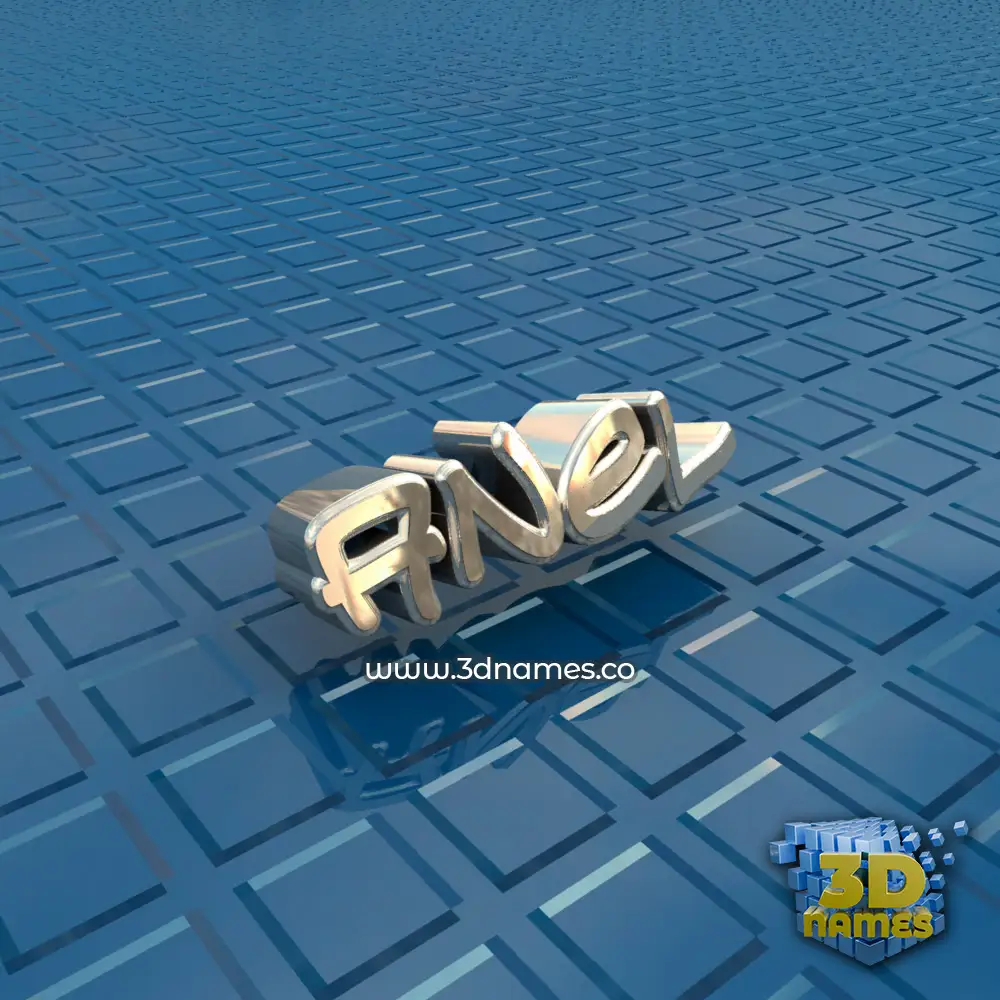 anel in Blue Bling style - 3D name wallpaper
