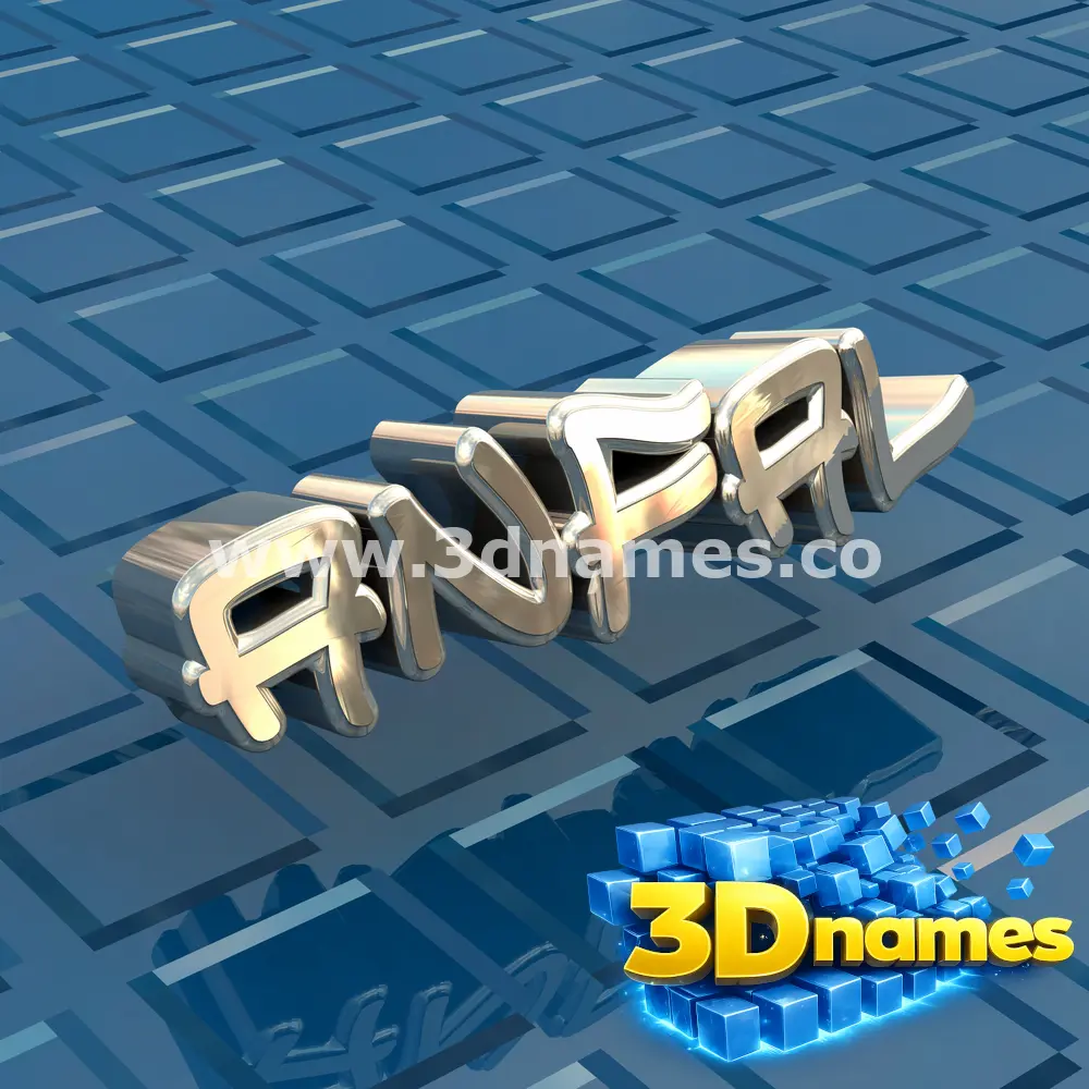 anfal in Blue Bling style - 3D name wallpaper