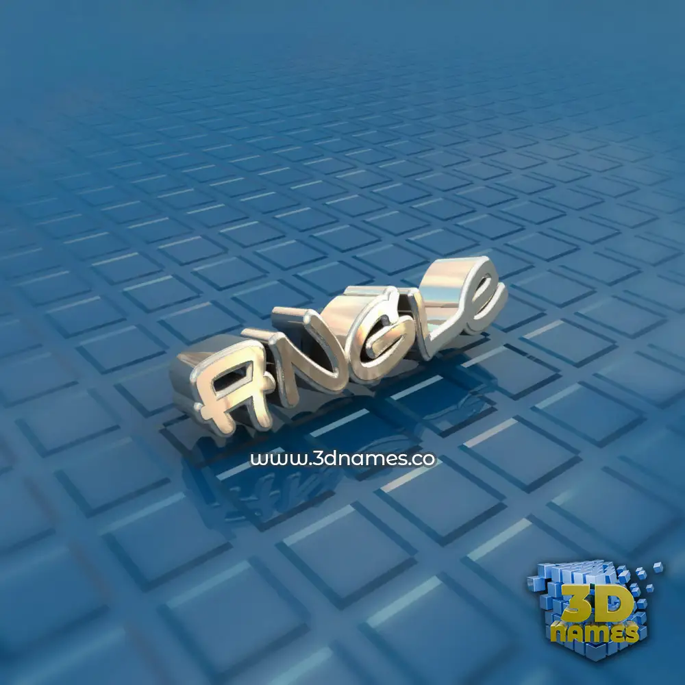 angle in Blue Bling style - 3D name wallpaper