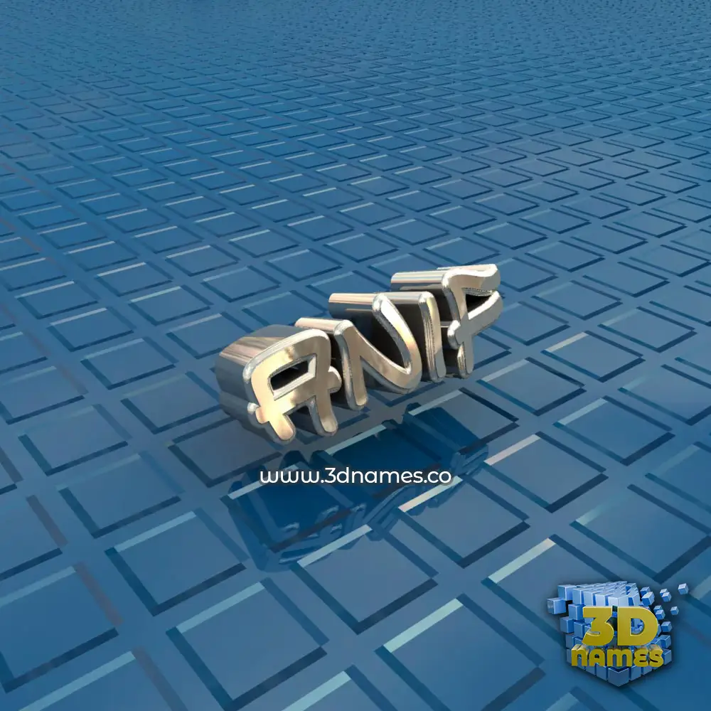 anif in Blue Bling style - 3D name wallpaper