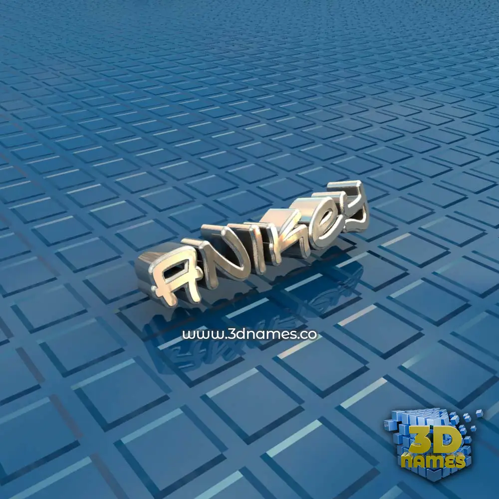 anikey in Blue Bling style - 3D name wallpaper
