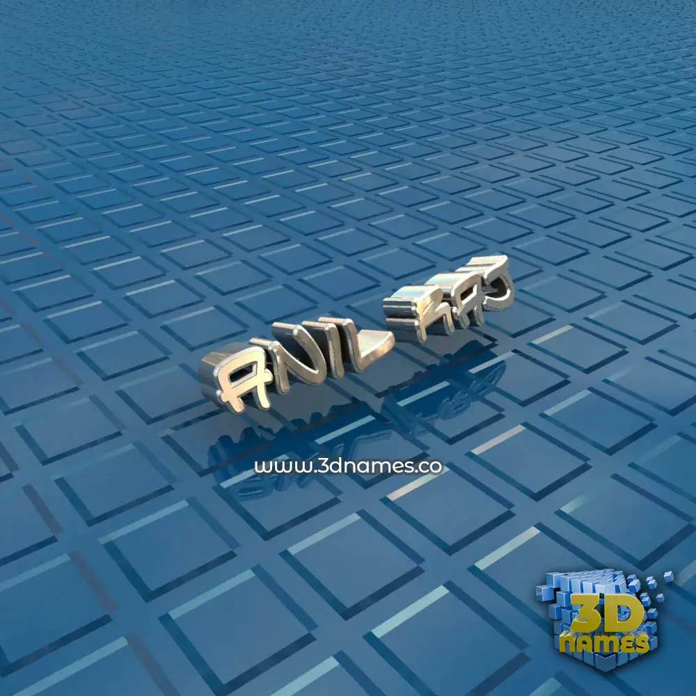 anil raj in Blue Bling style - 3D name wallpaper