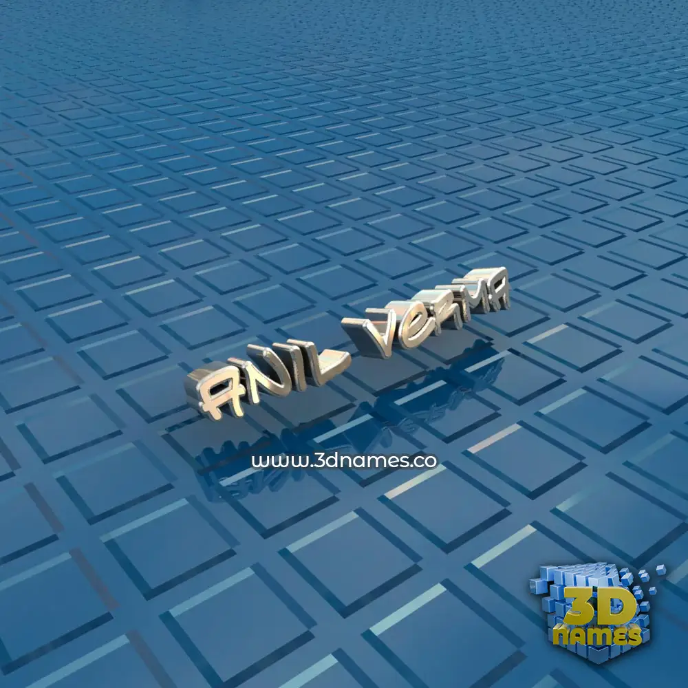 anil verma in Blue Bling style - 3D name wallpaper