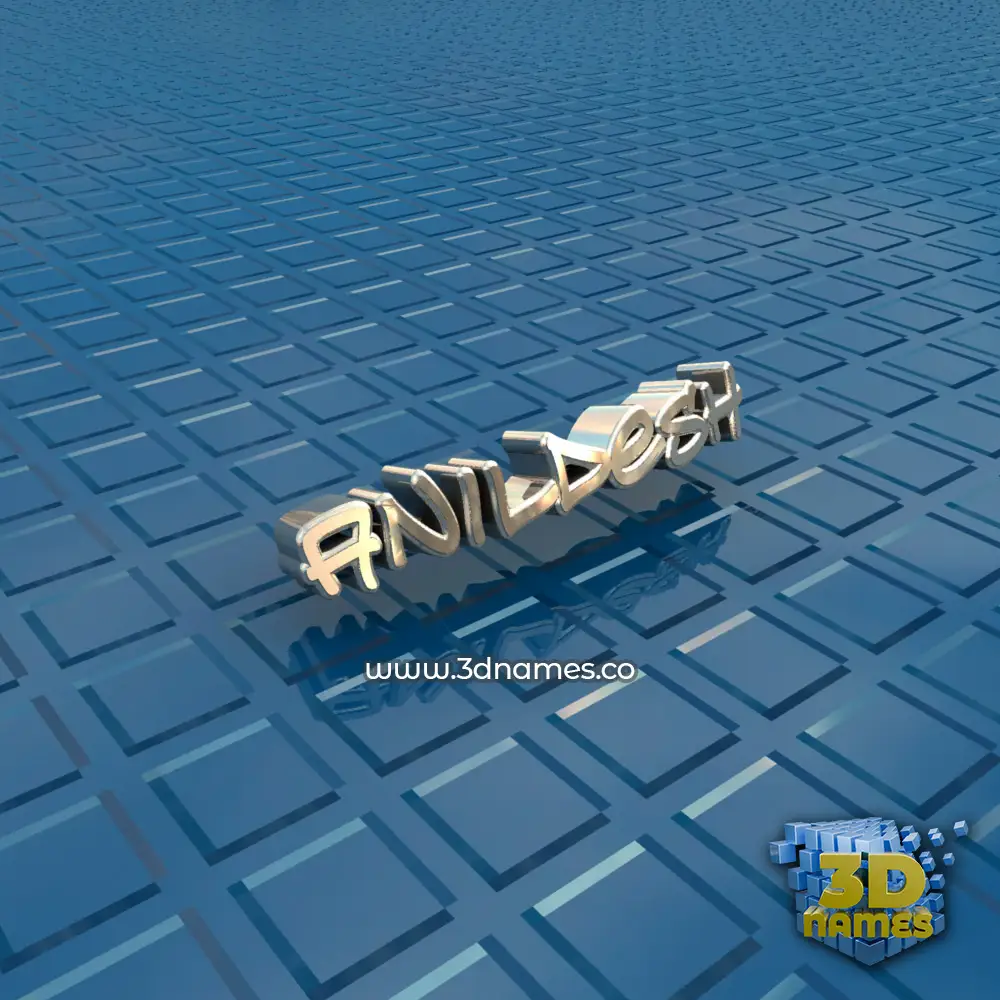 anildesh in Blue Bling style - 3D name wallpaper