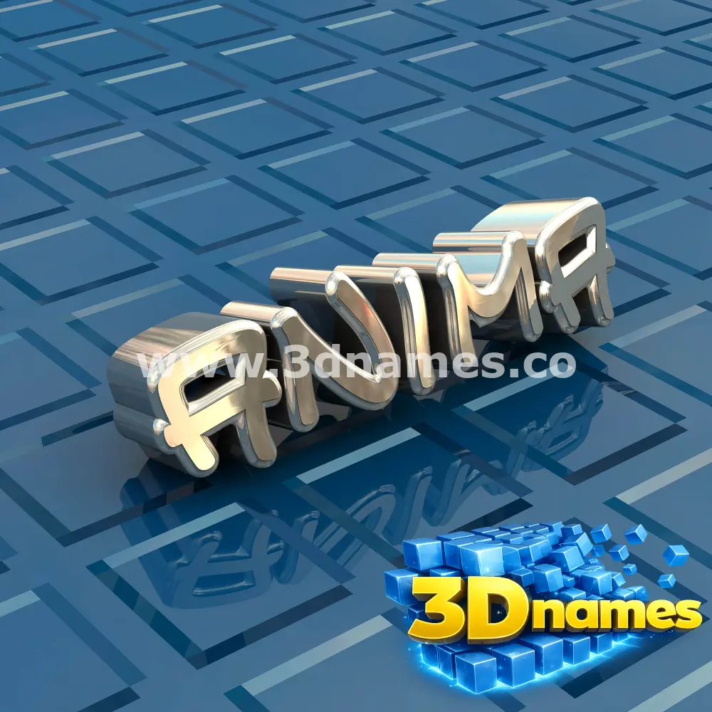 anima in Blue Bling style - 3D name wallpaper
