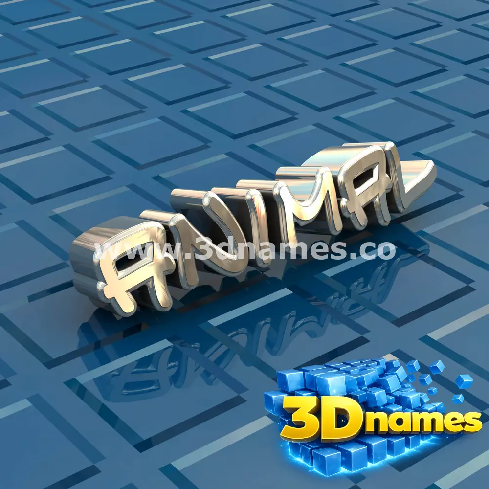animal in Blue Bling style - 3D name wallpaper