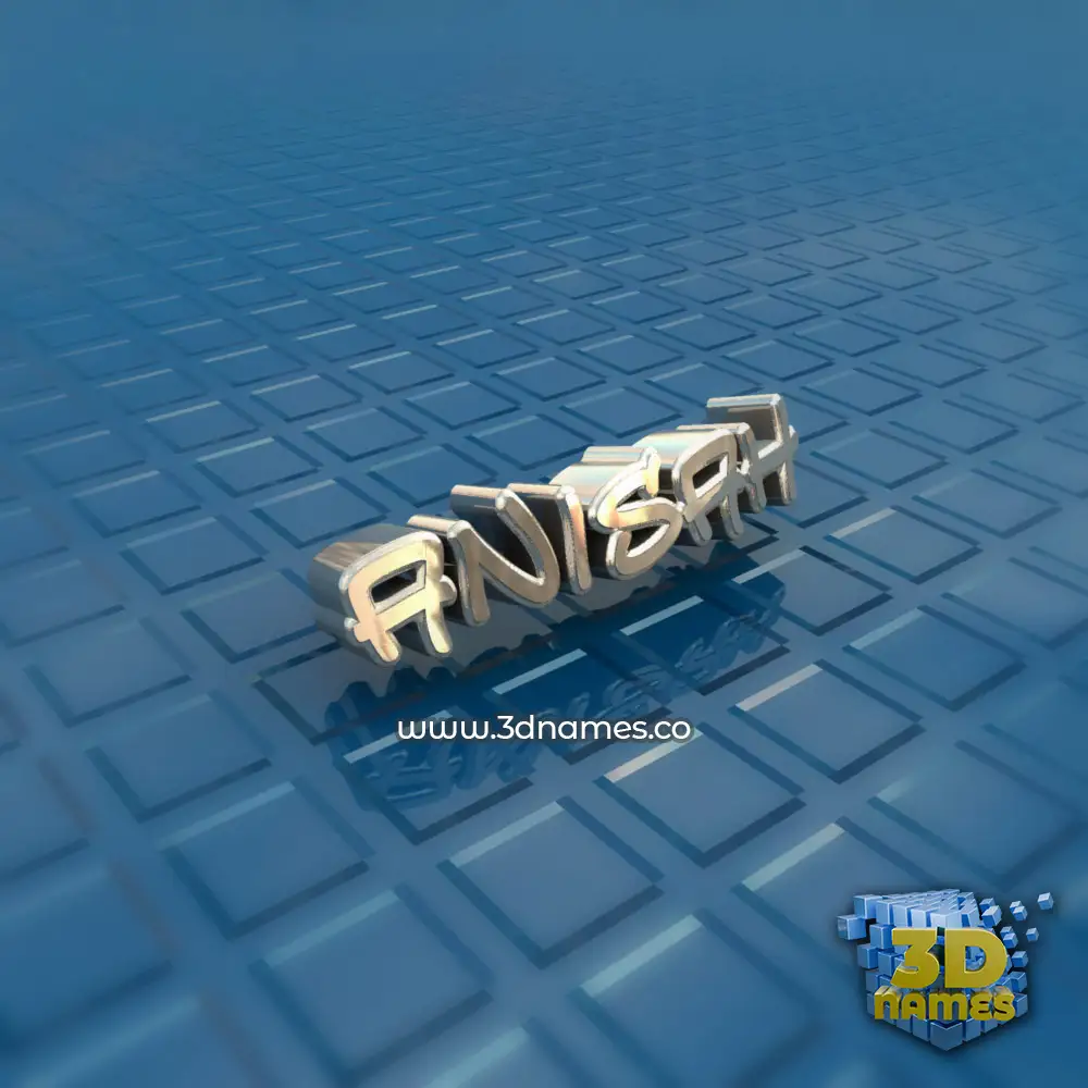 anisah in Blue Bling style - 3D name wallpaper