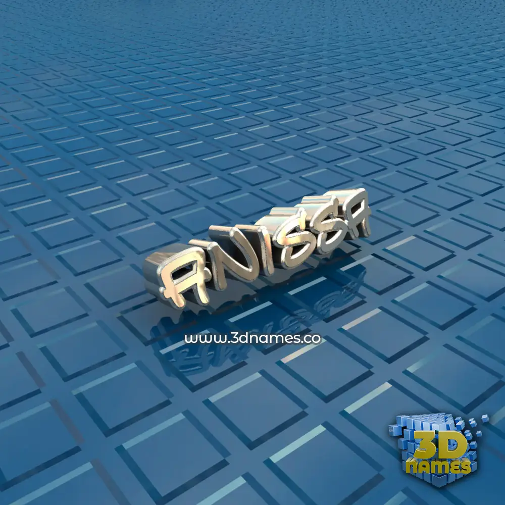 anissa in Blue Bling style - 3D name wallpaper