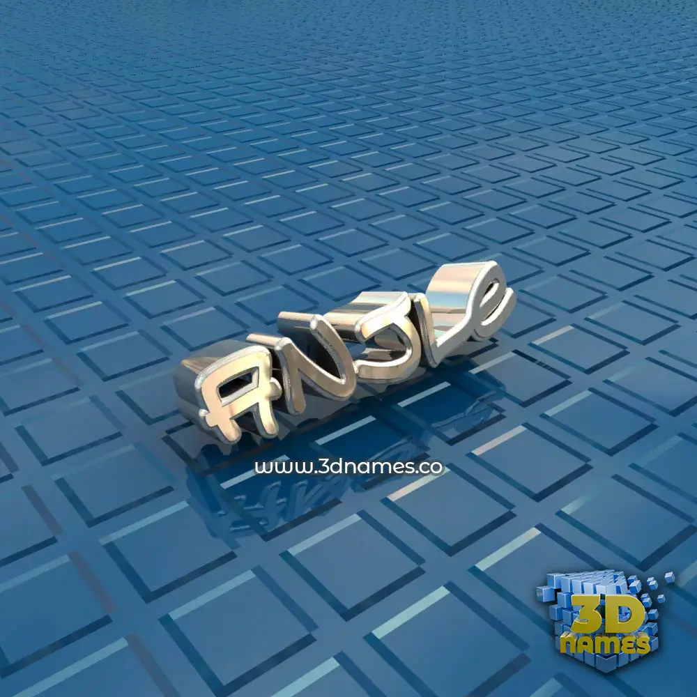anjle in Blue Bling style - 3D name wallpaper