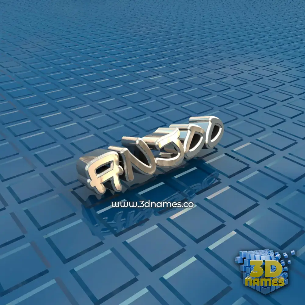 anjoo in Blue Bling style - 3D name wallpaper