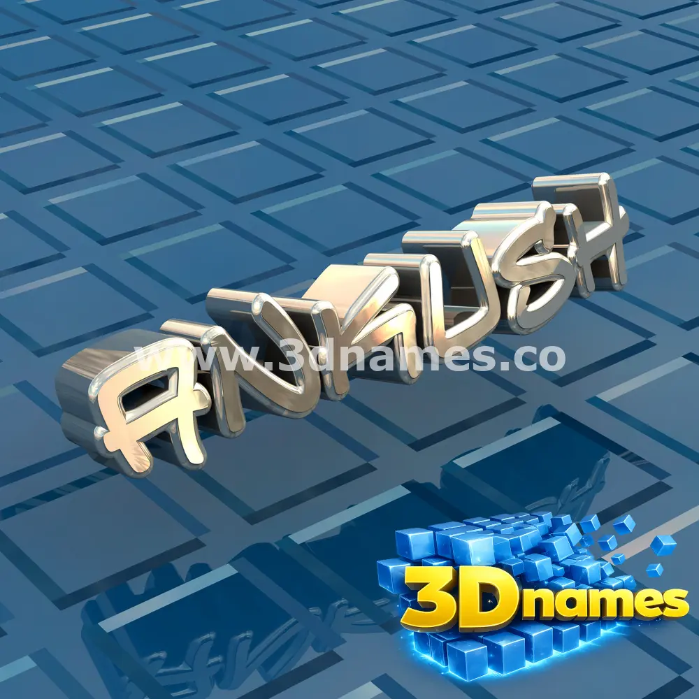 ankush in Blue Bling style - 3D name wallpaper