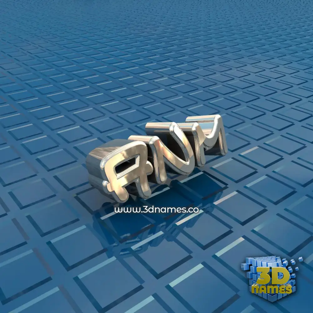 anm in Blue Bling style - 3D name wallpaper