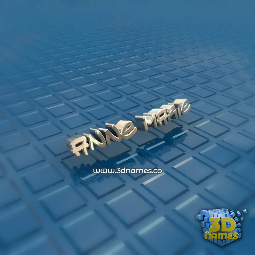 anne marie in Blue Bling style - 3D name wallpaper