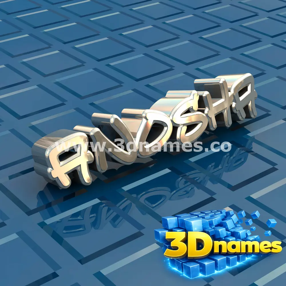 anosha in Blue Bling style - 3D name wallpaper