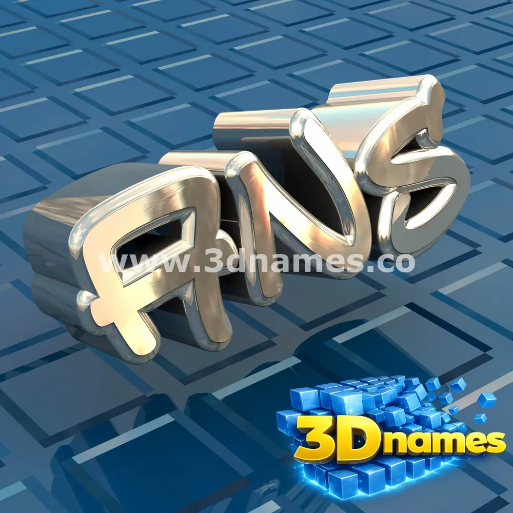 ans in Blue Bling style - 3D name wallpaper