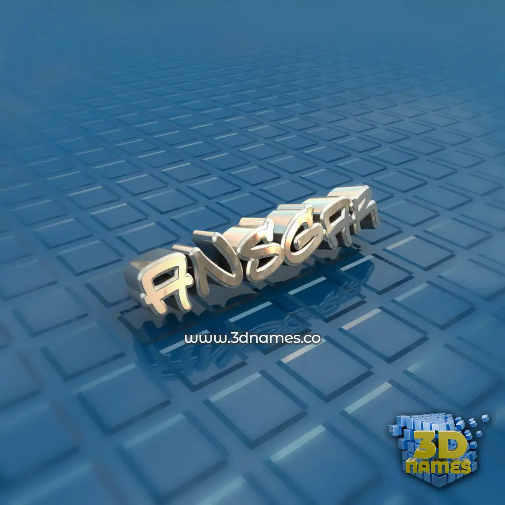 ansgar in Blue Bling style - 3D name wallpaper
