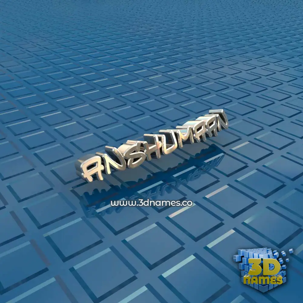 anshumaan in Blue Bling style - 3D name wallpaper