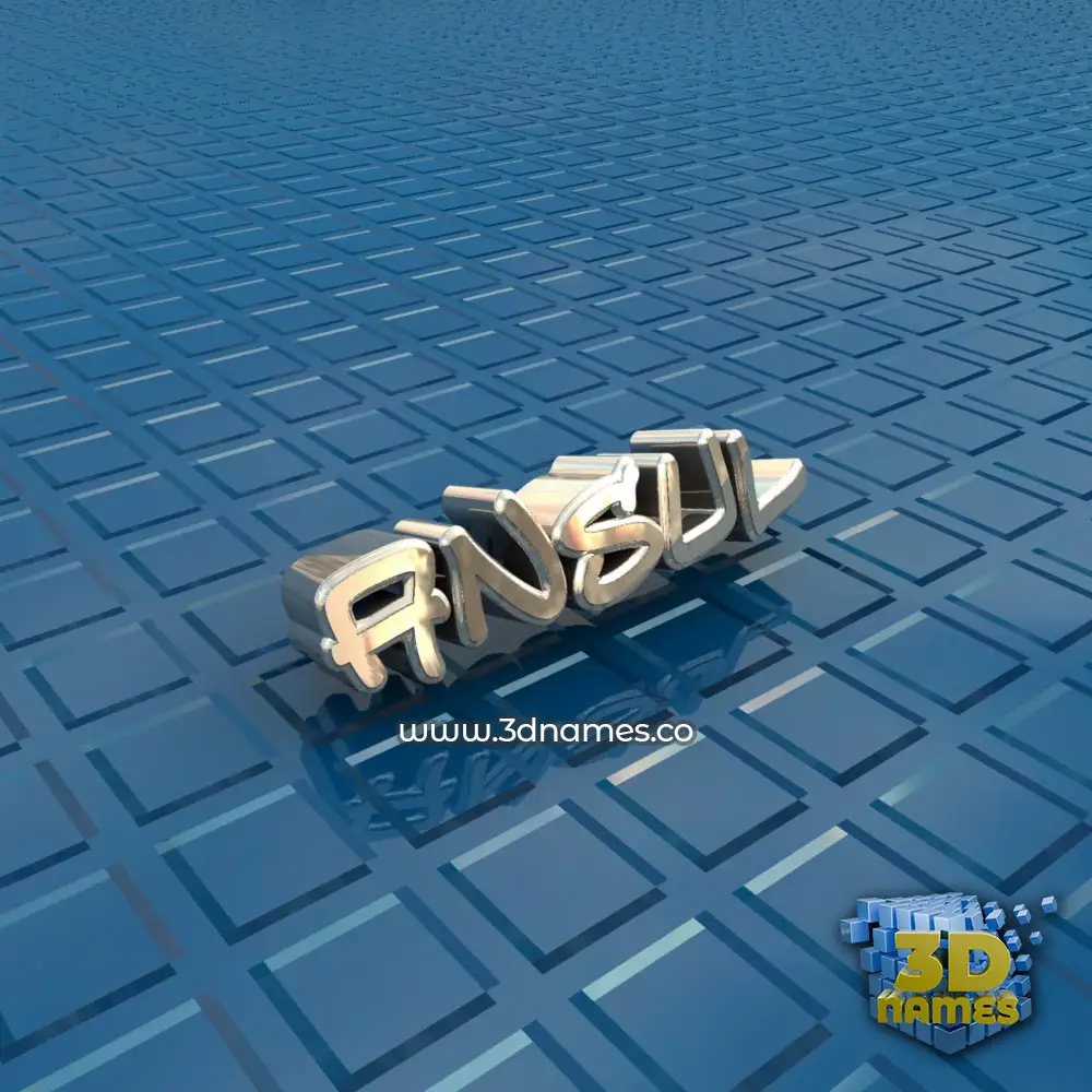 ansul in Blue Bling style - 3D name wallpaper