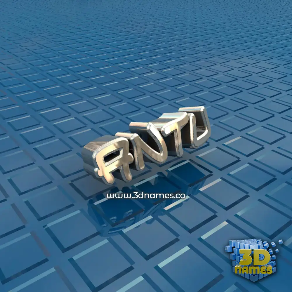 antu in Blue Bling style - 3D name wallpaper