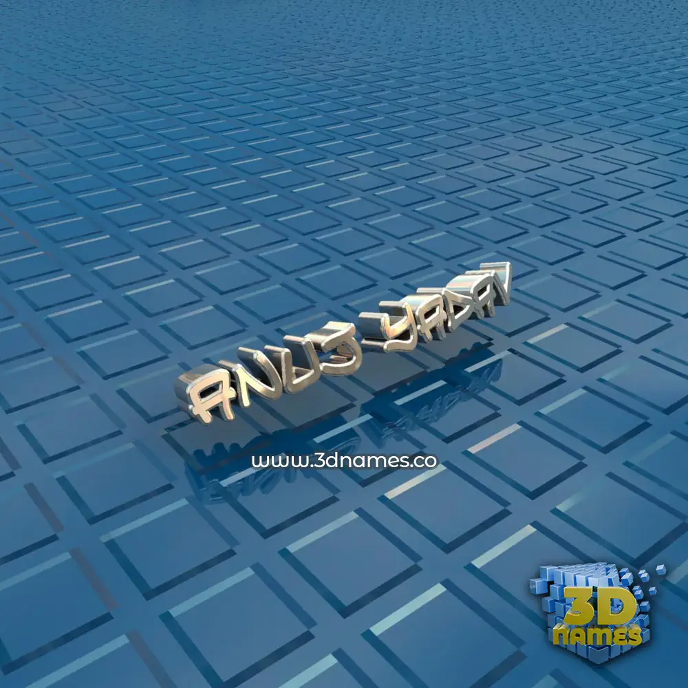 anuj yadav in Blue Bling style - 3D name wallpaper