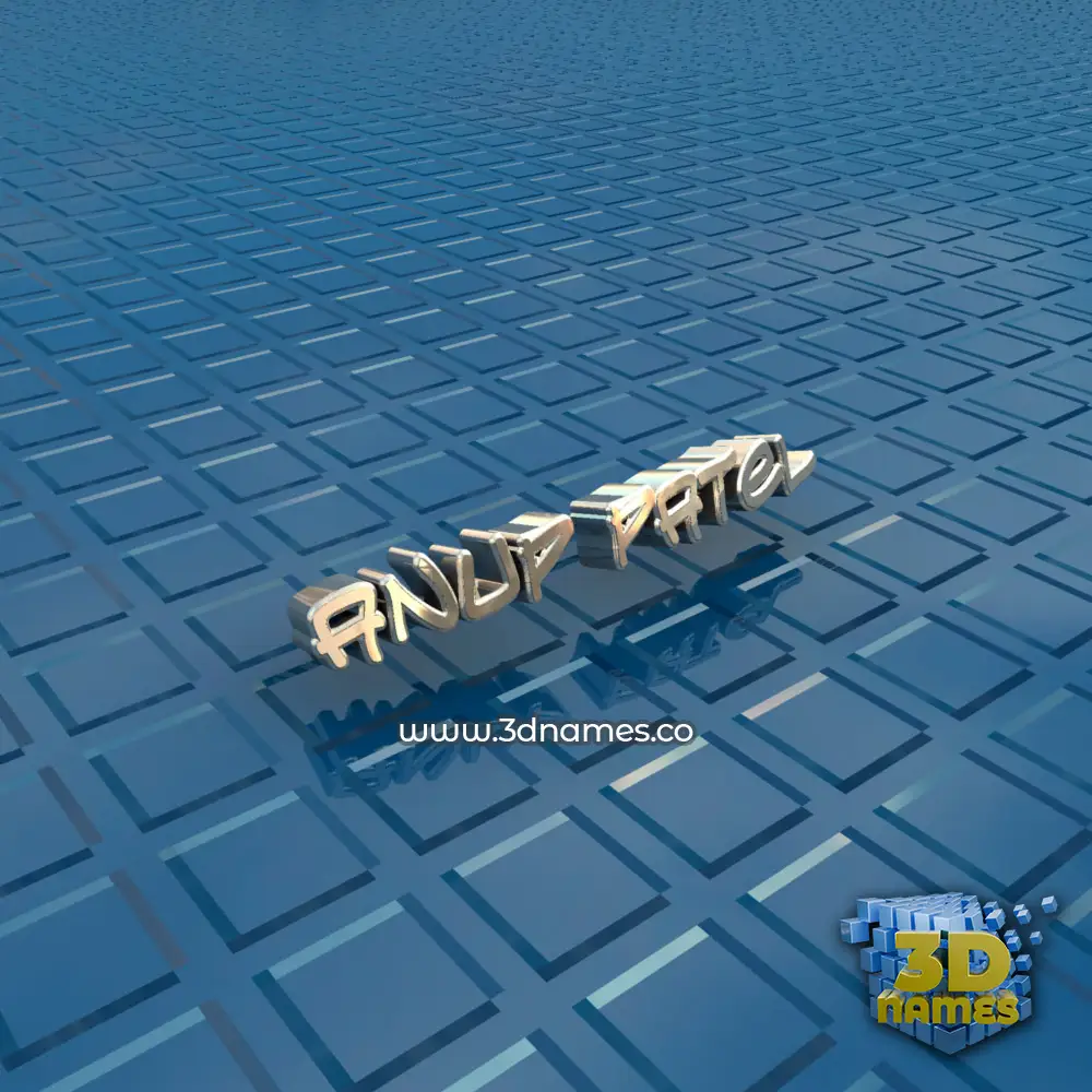 anup patel in Blue Bling style - 3D name wallpaper