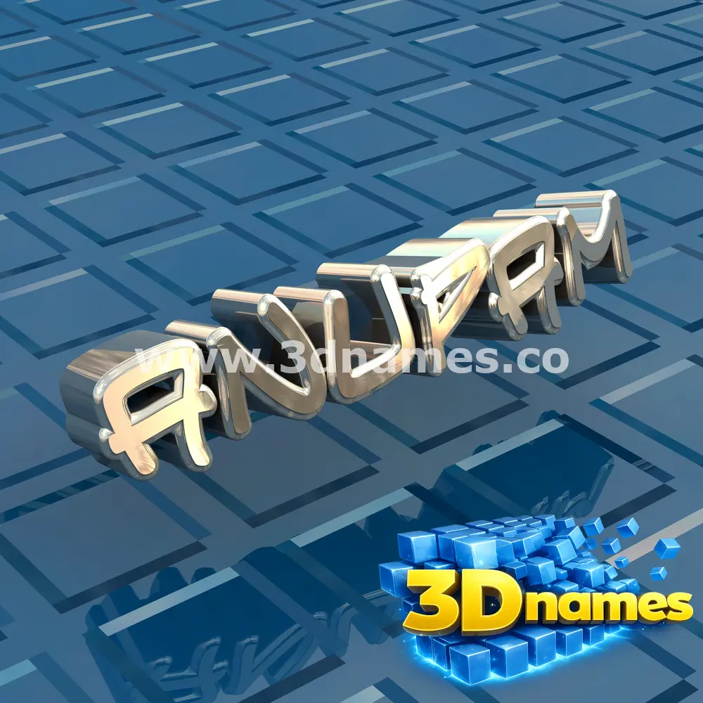 anupam in Blue Bling style - 3D name wallpaper