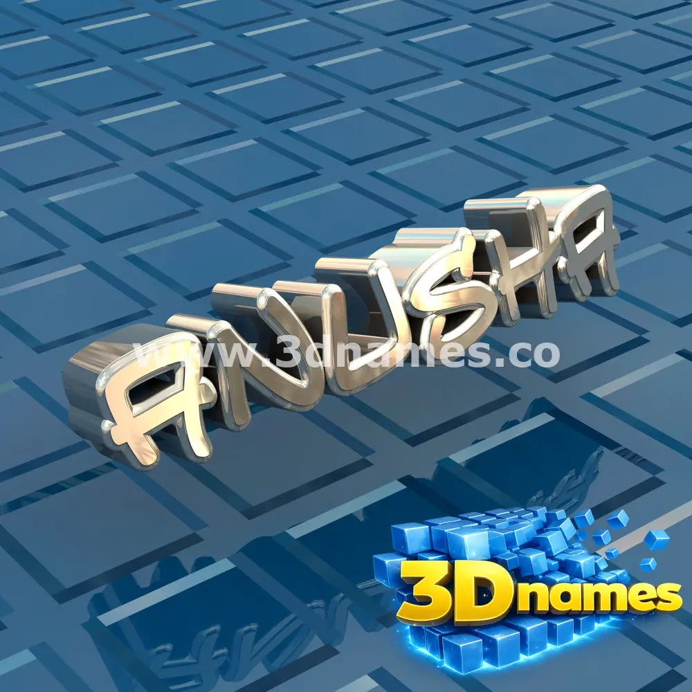 anusha in Blue Bling style - 3D name wallpaper