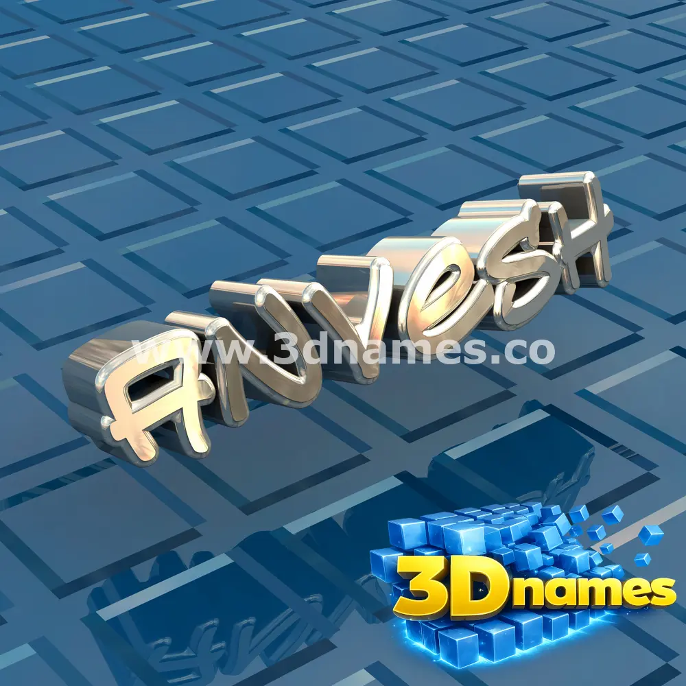 anvesh in Blue Bling style - 3D name wallpaper