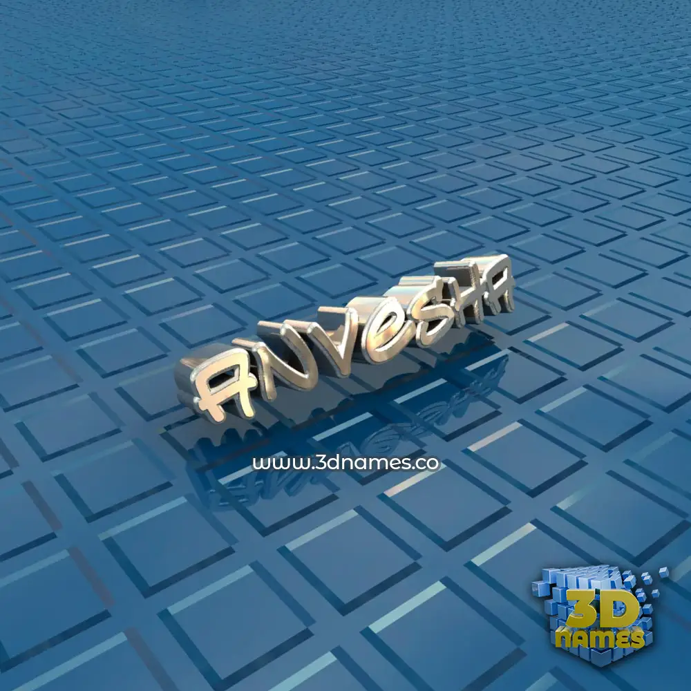 anvesha in Blue Bling style - 3D name wallpaper