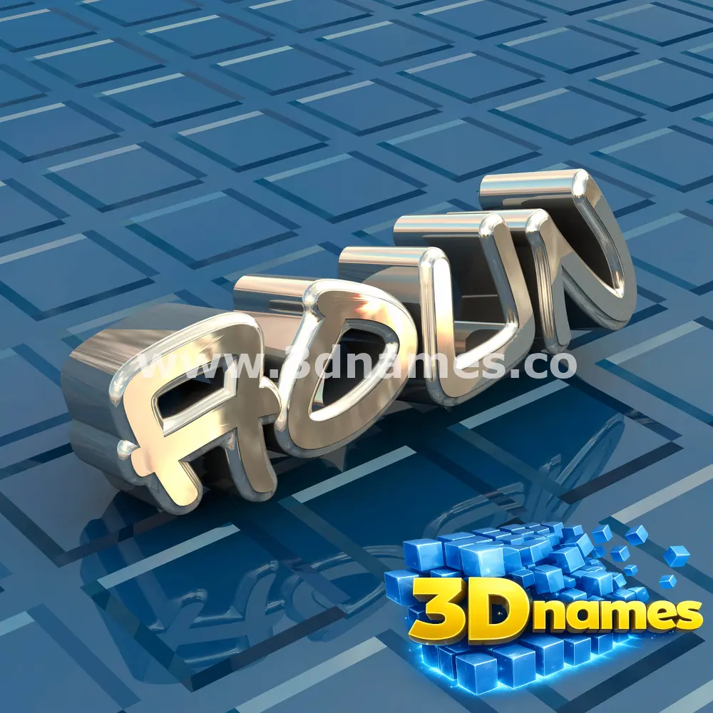 aoun in Blue Bling style - 3D name wallpaper