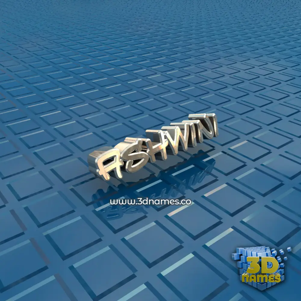 ashwini in Blue Bling style - 3D name wallpaper