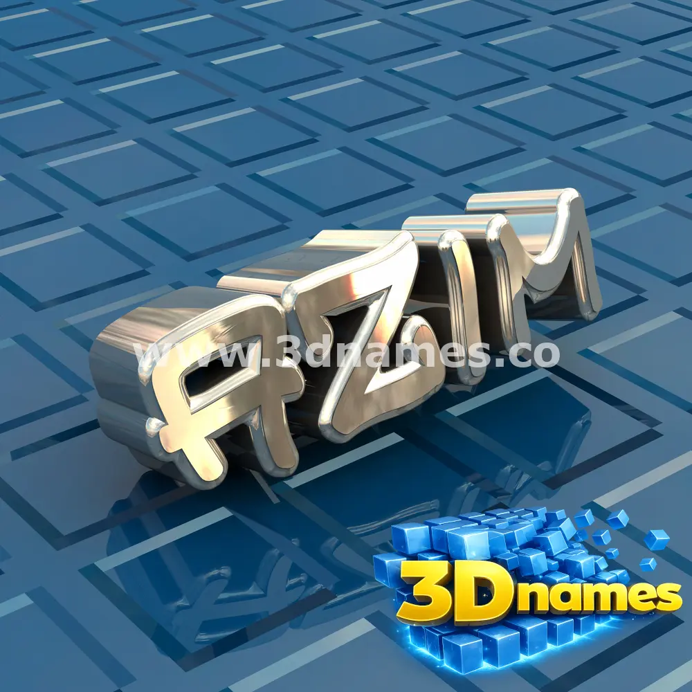 azim in Blue Bling style - 3D name wallpaper