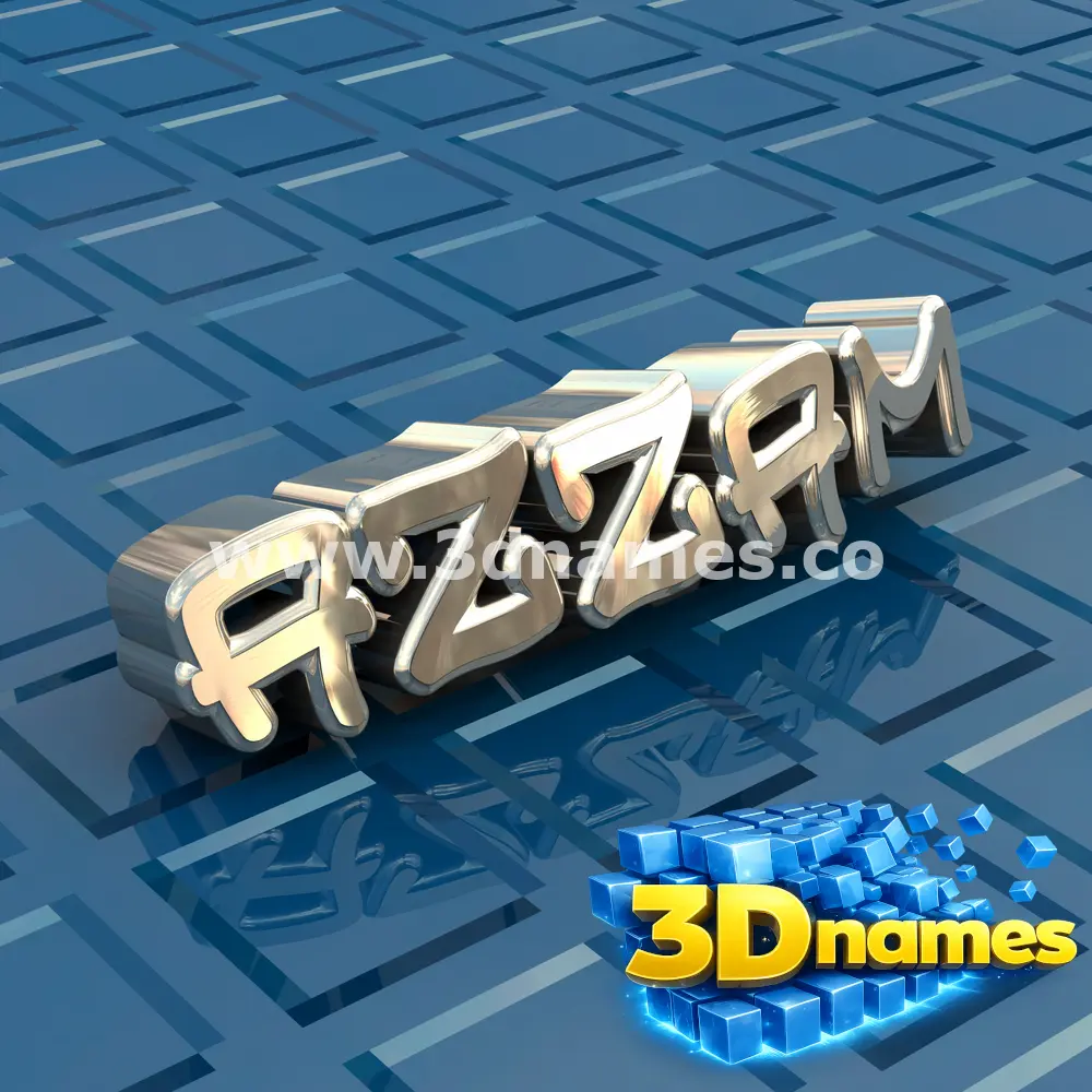 azzam in Blue Bling style - 3D name wallpaper