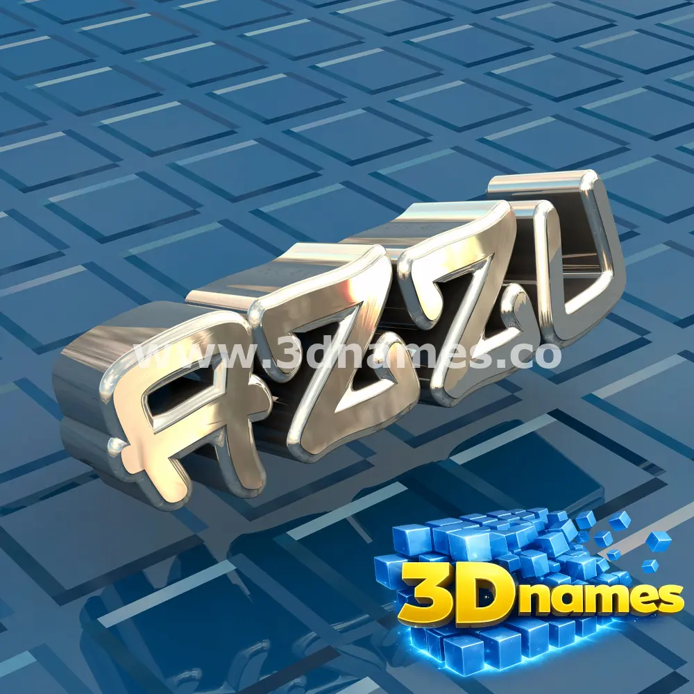 azzu in Blue Bling style - 3D name wallpaper