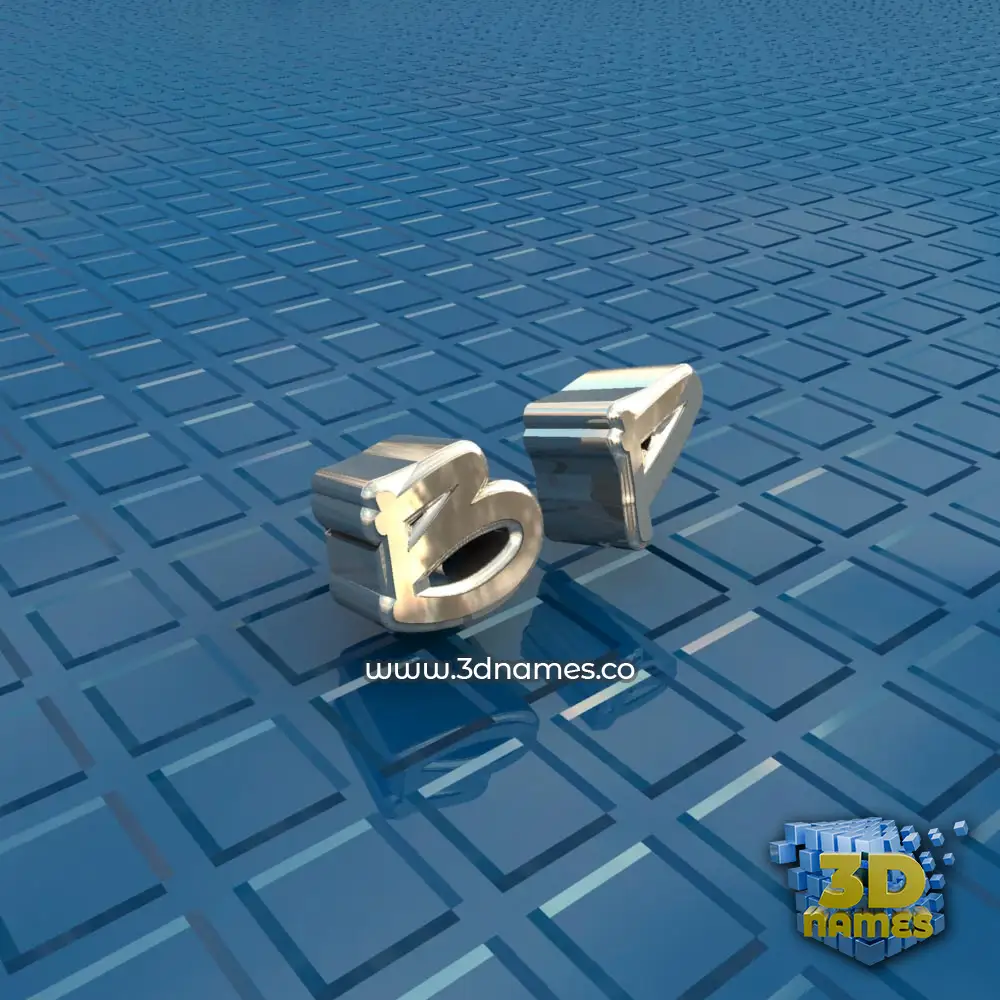 b p in Blue Bling style - 3D name wallpaper
