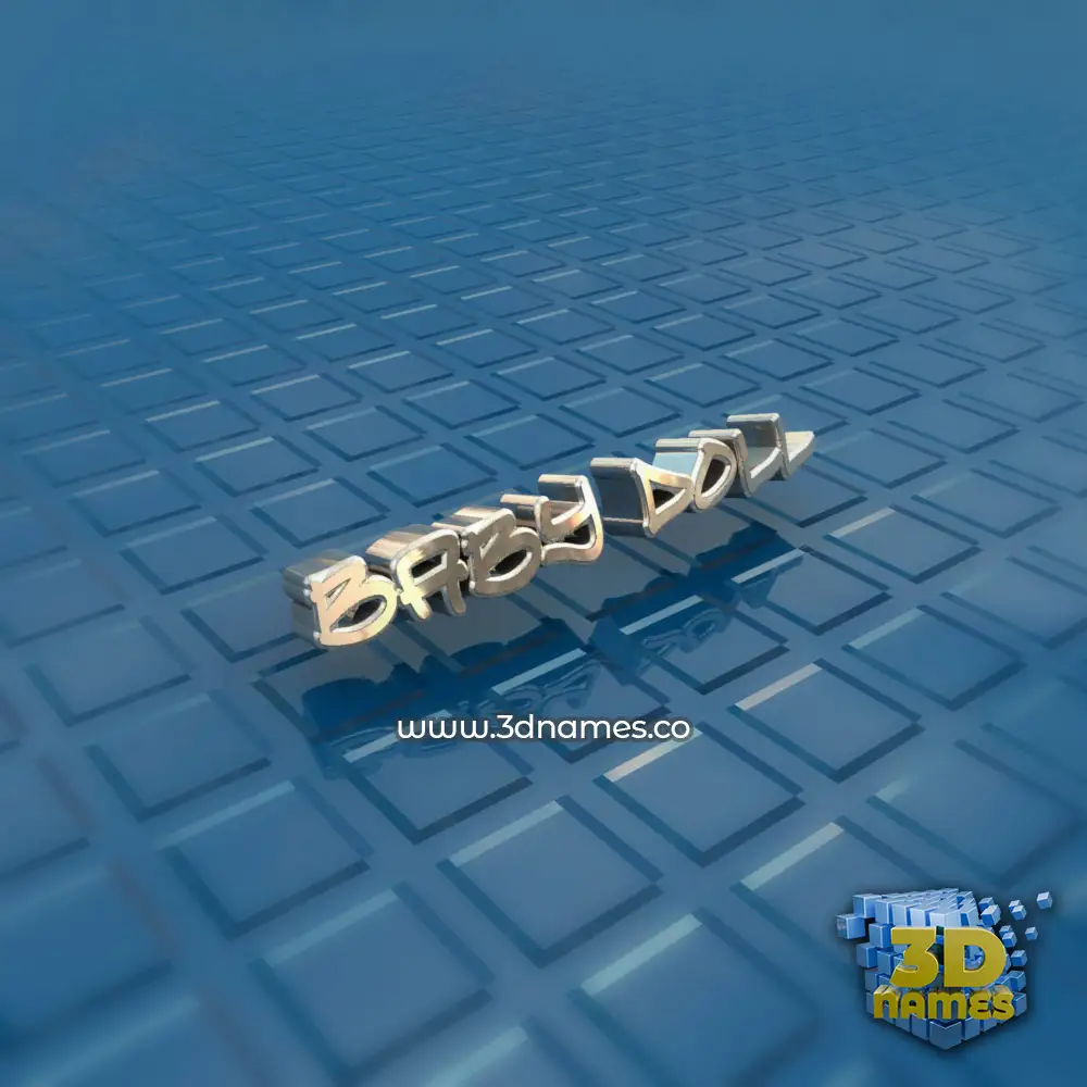 baby doll in Blue Bling style - 3D name wallpaper