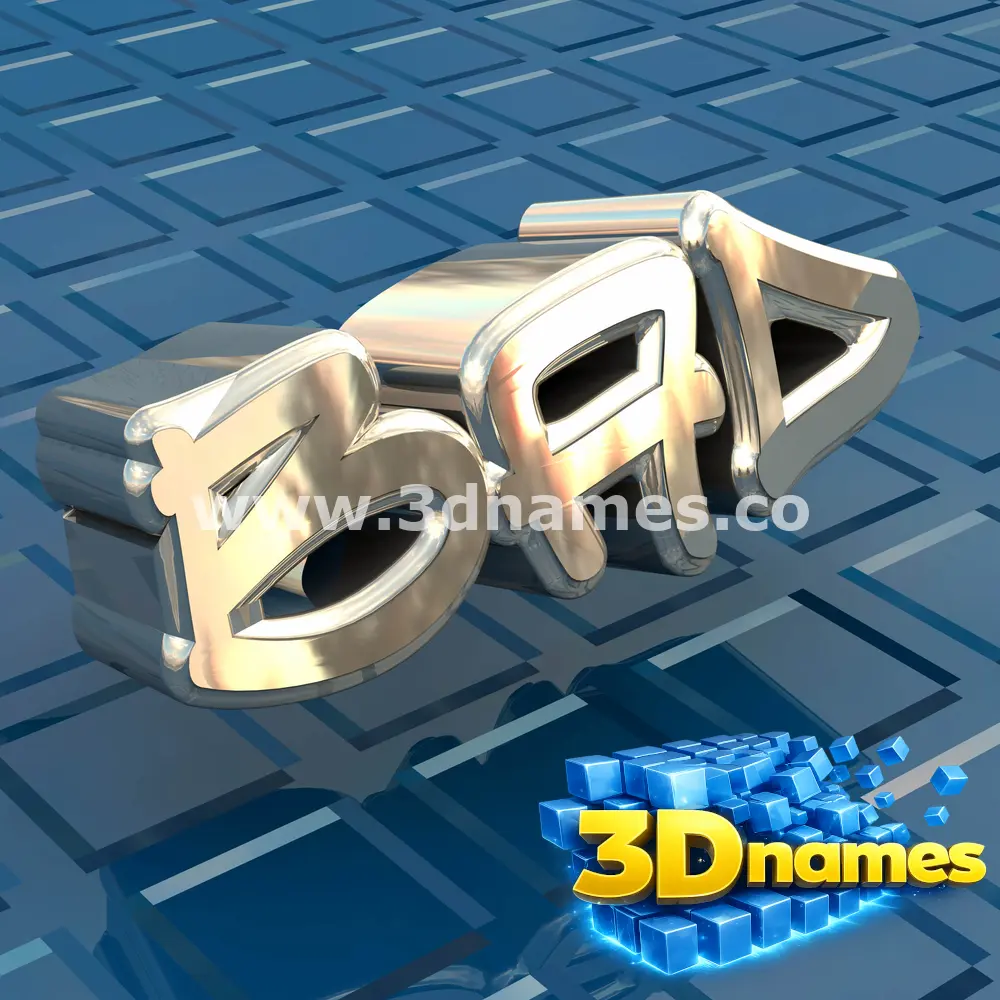 bad in Blue Bling style - 3D name wallpaper