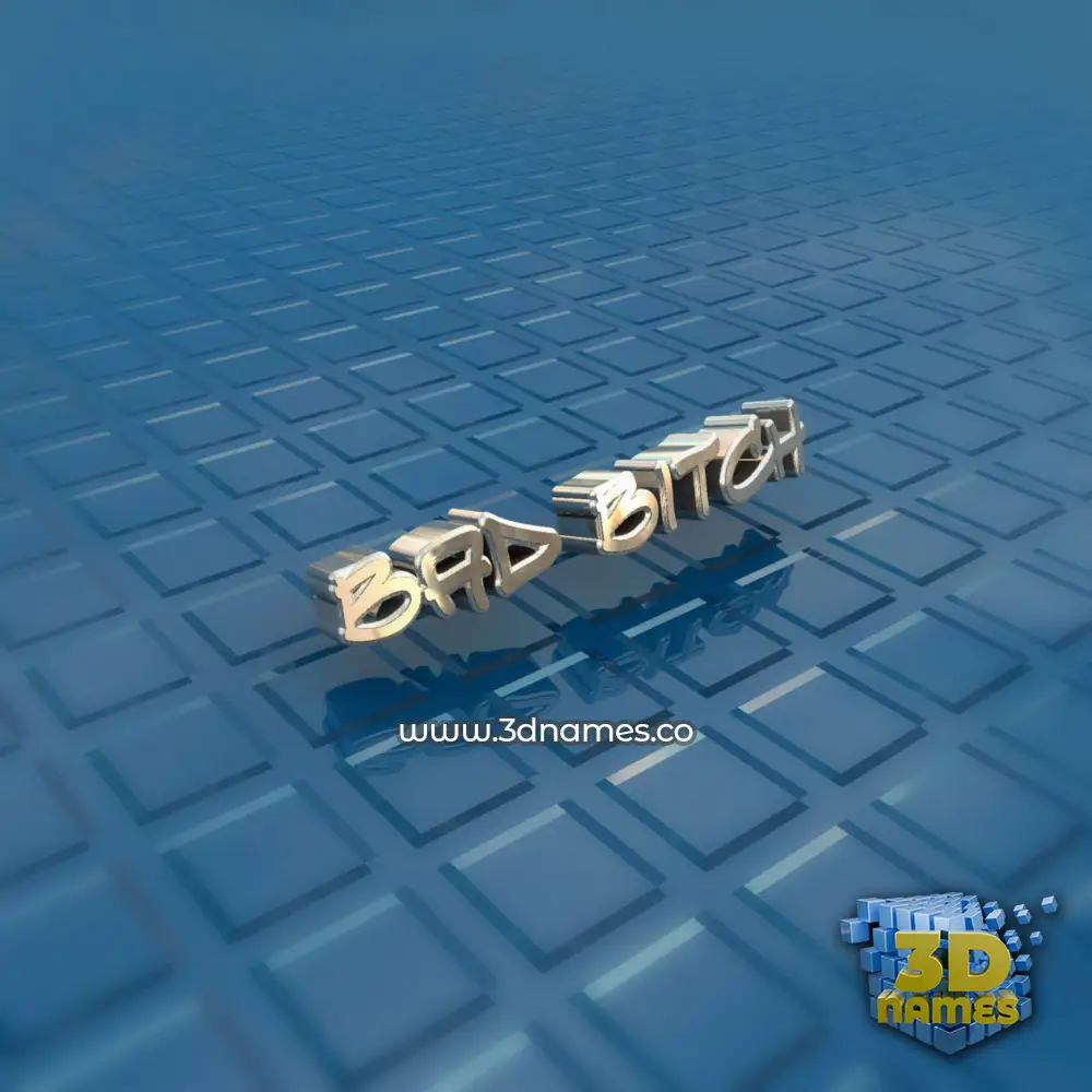 bad bitch in Blue Bling style - 3D name wallpaper