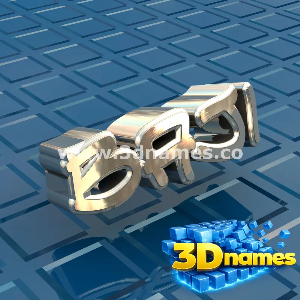 baji in Blue Bling style - 3D name wallpaper