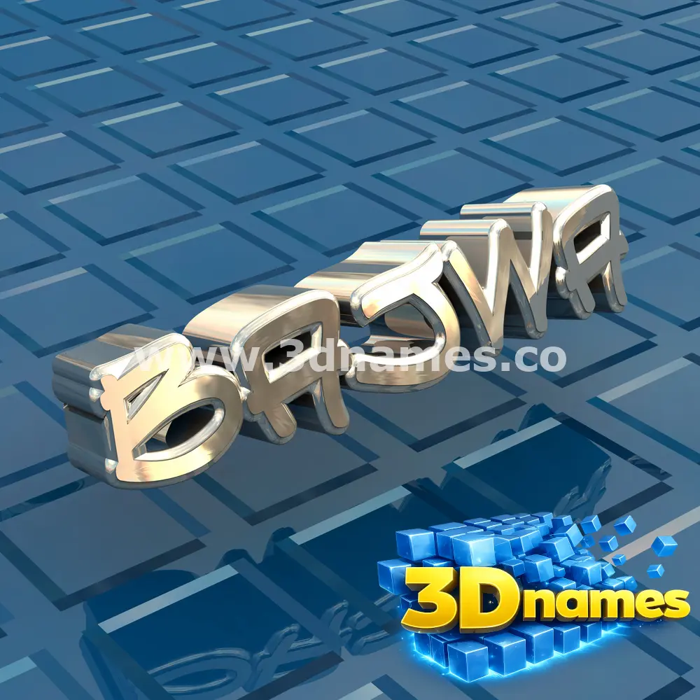 bajwa in Blue Bling style - 3D name wallpaper