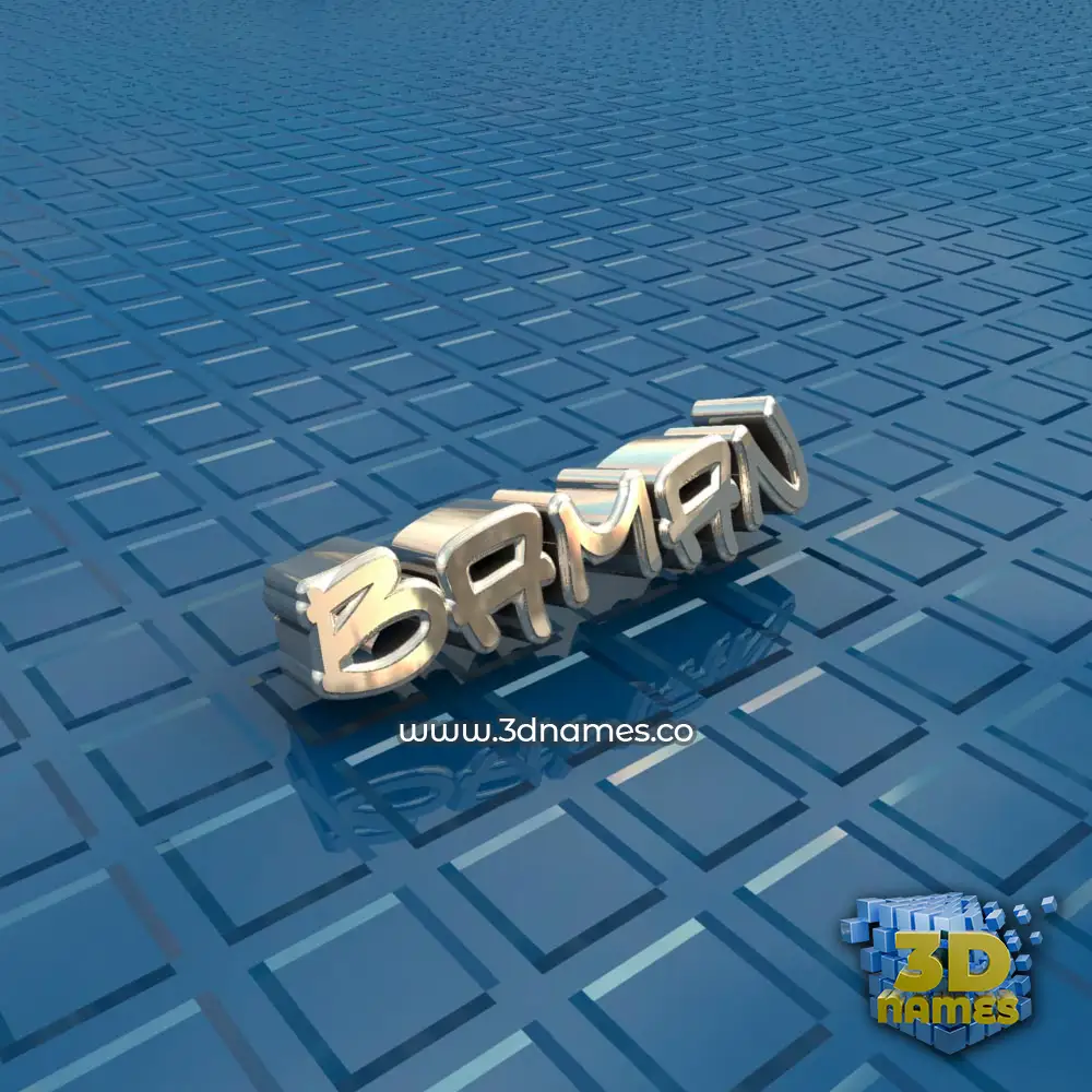 baman in Blue Bling style - 3D name wallpaper