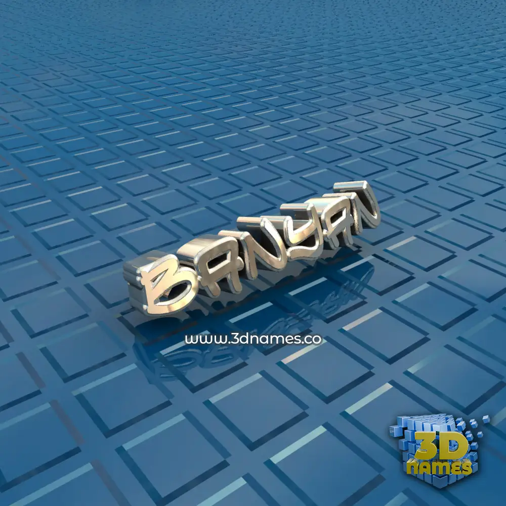 banyan in Blue Bling style - 3D name wallpaper