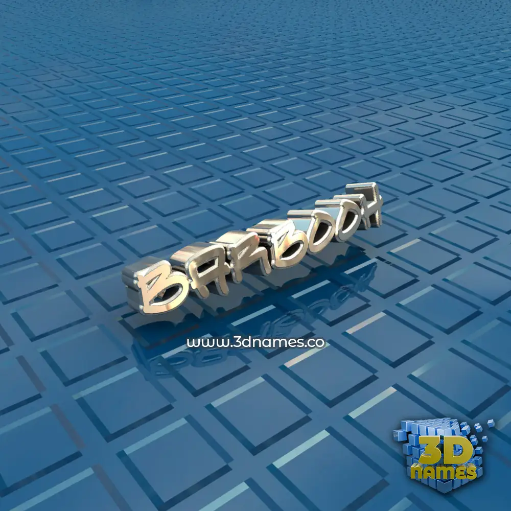 barbooh in Blue Bling style - 3D name wallpaper