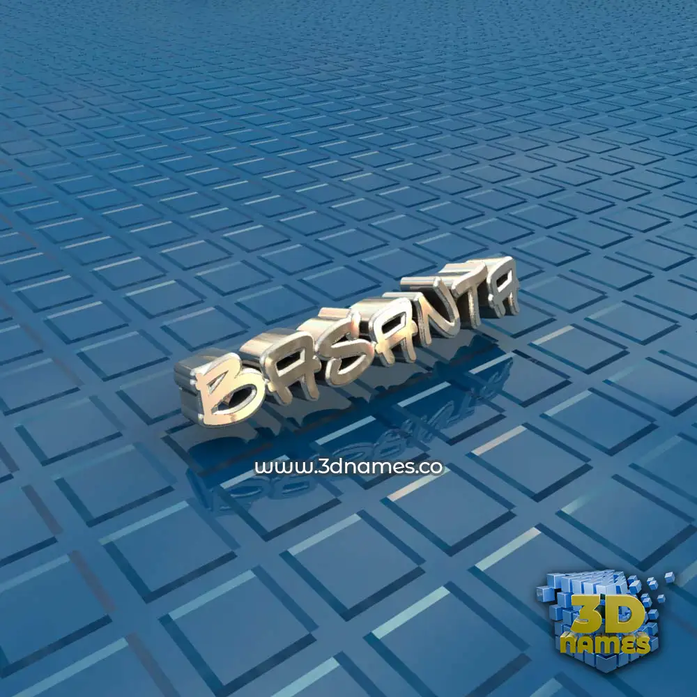 basanta in Blue Bling style - 3D name wallpaper