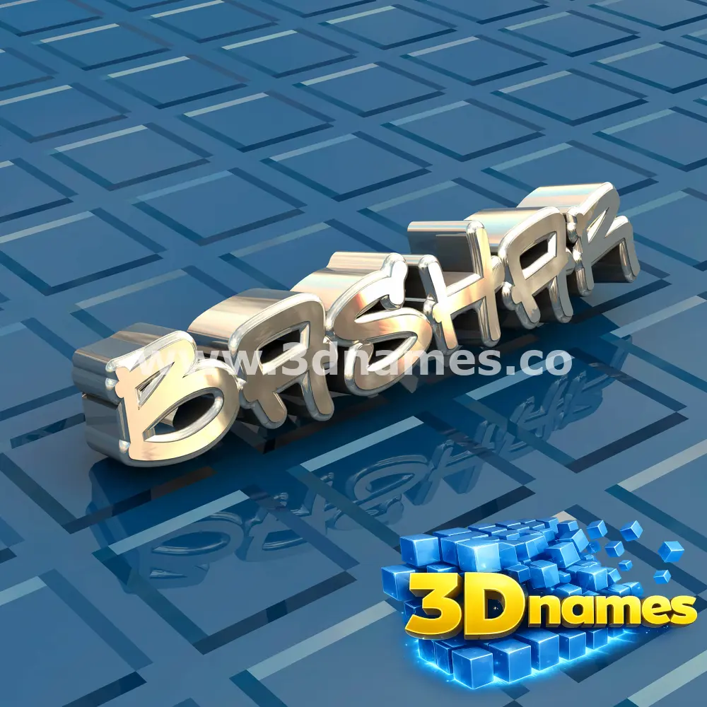 bashar in Blue Bling style - 3D name wallpaper