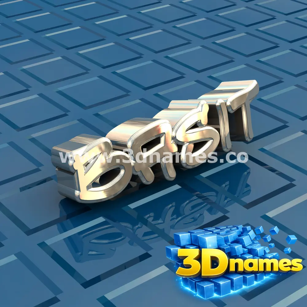 basit in Blue Bling style - 3D name wallpaper