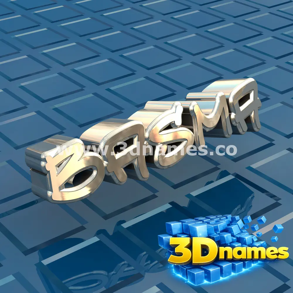 basma in Blue Bling style - 3D name wallpaper