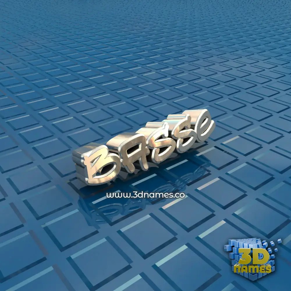 basse in Blue Bling style - 3D name wallpaper